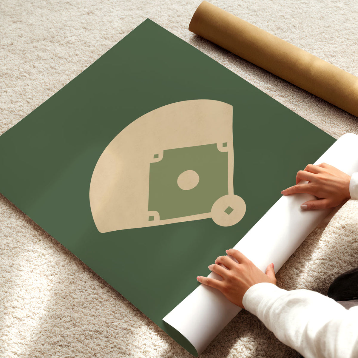 Green Baseball Field Poster