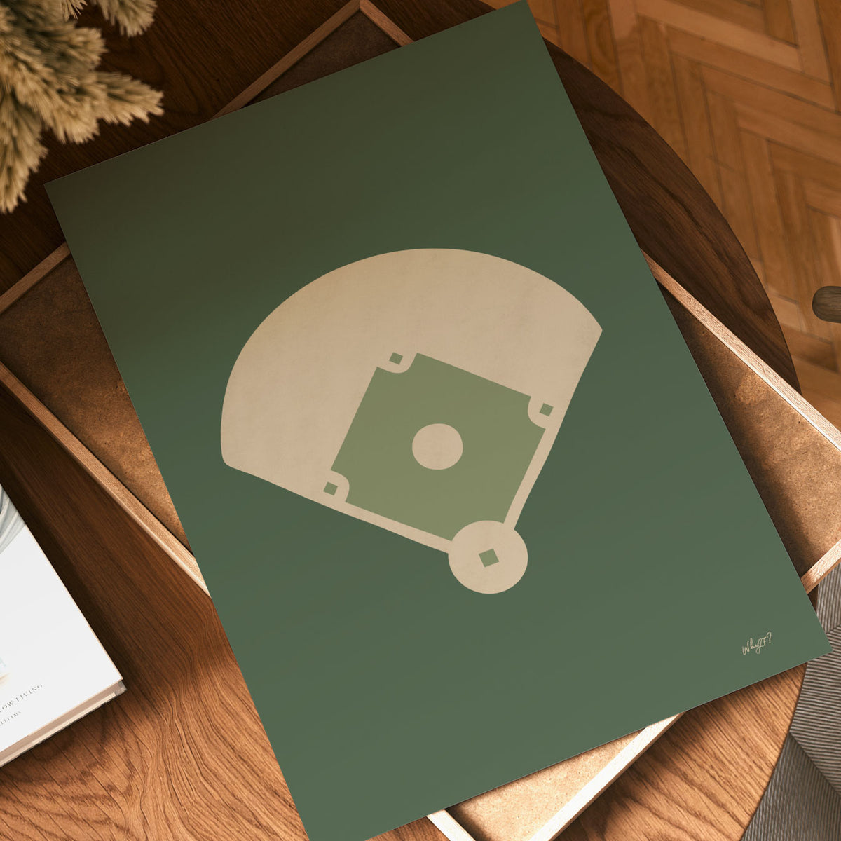 Green Baseball Field Poster