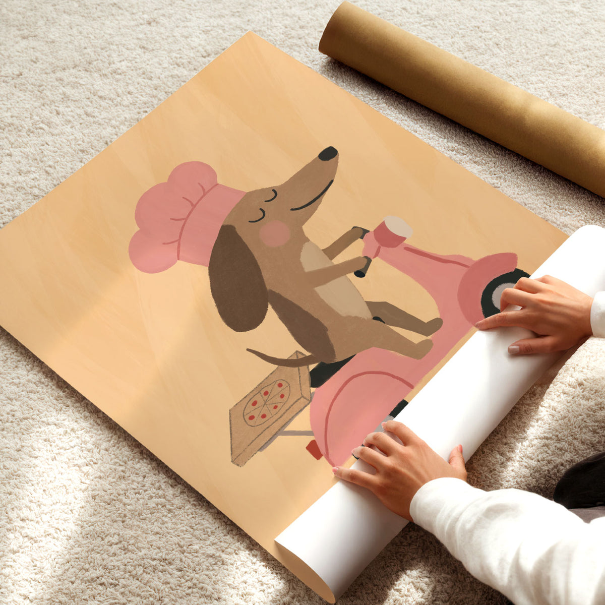 Delivery Chef Dog Poster
