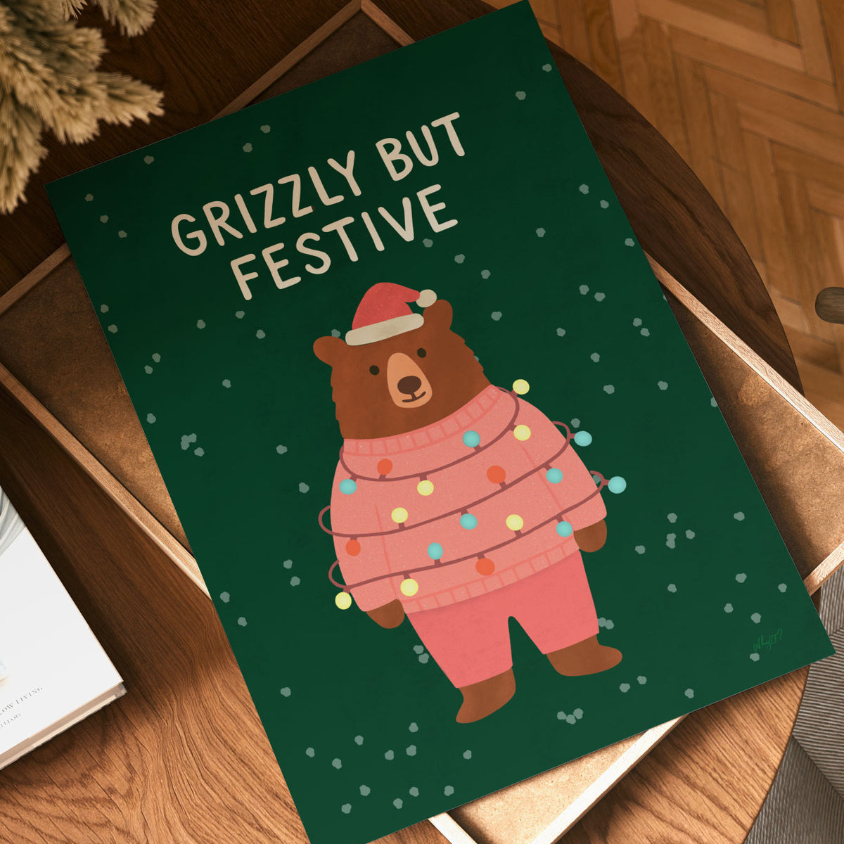 Grizzly But Festive Poster