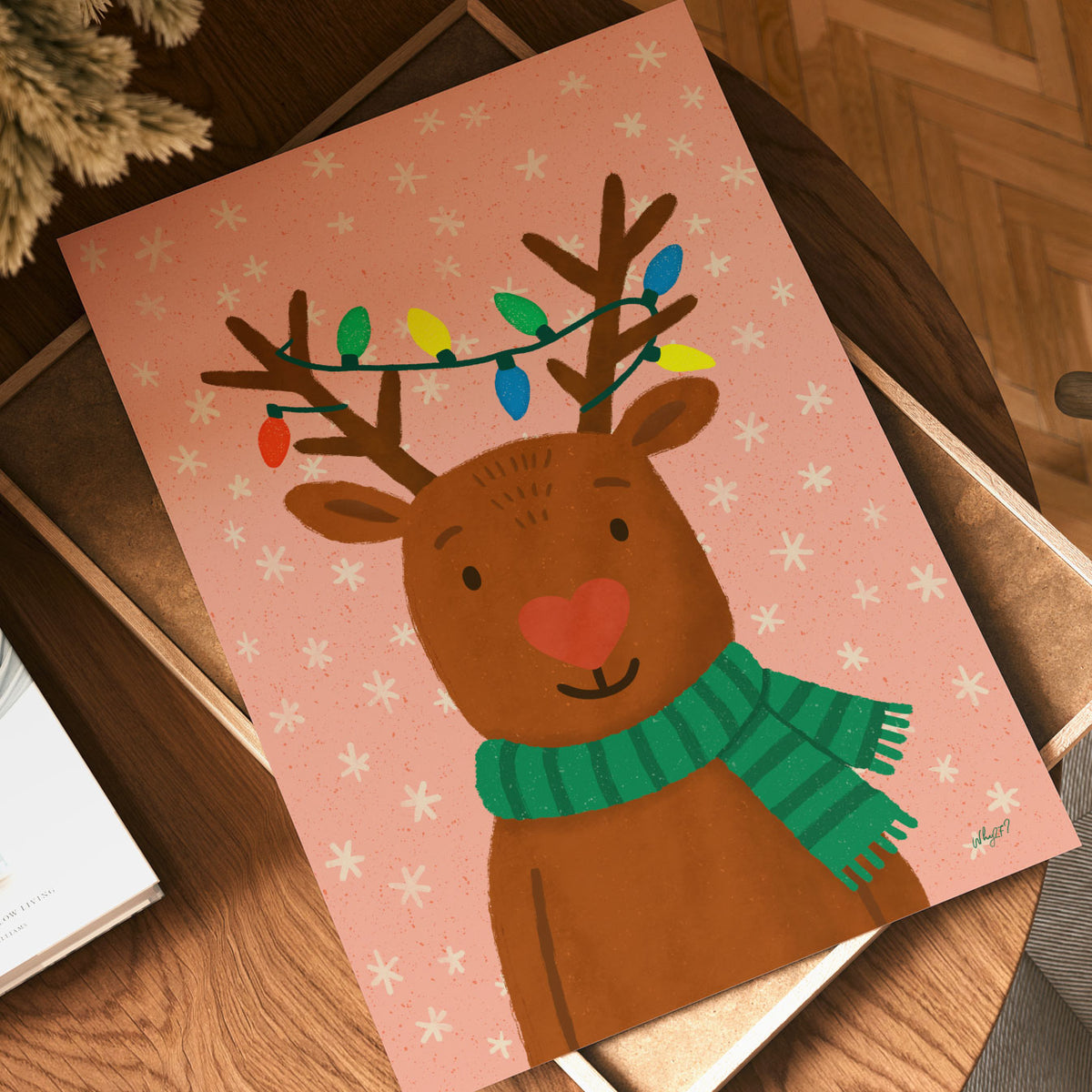 Reindeer With Lights Poster