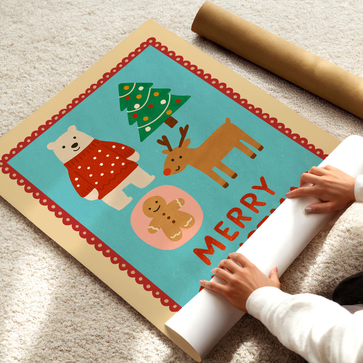 Merry Christmas Animals Poster