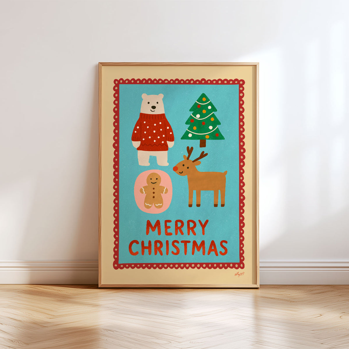 Merry Christmas Animals Poster