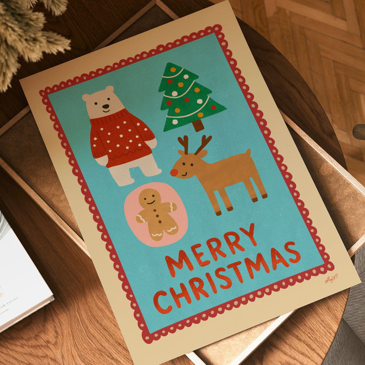 Merry Christmas Animals Poster