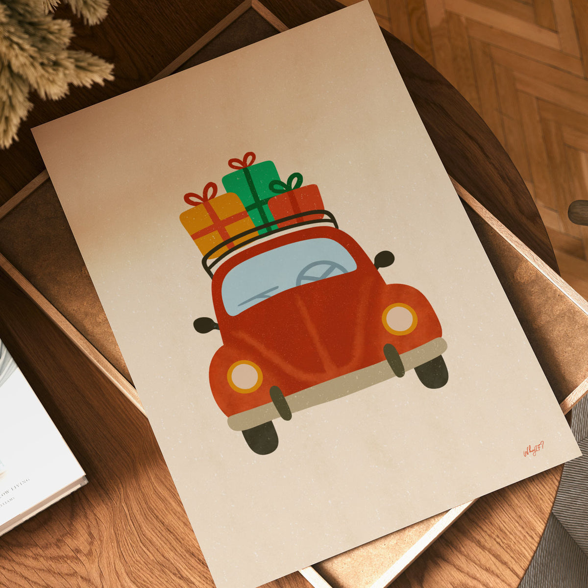 Christmas Car With Gifts Poster