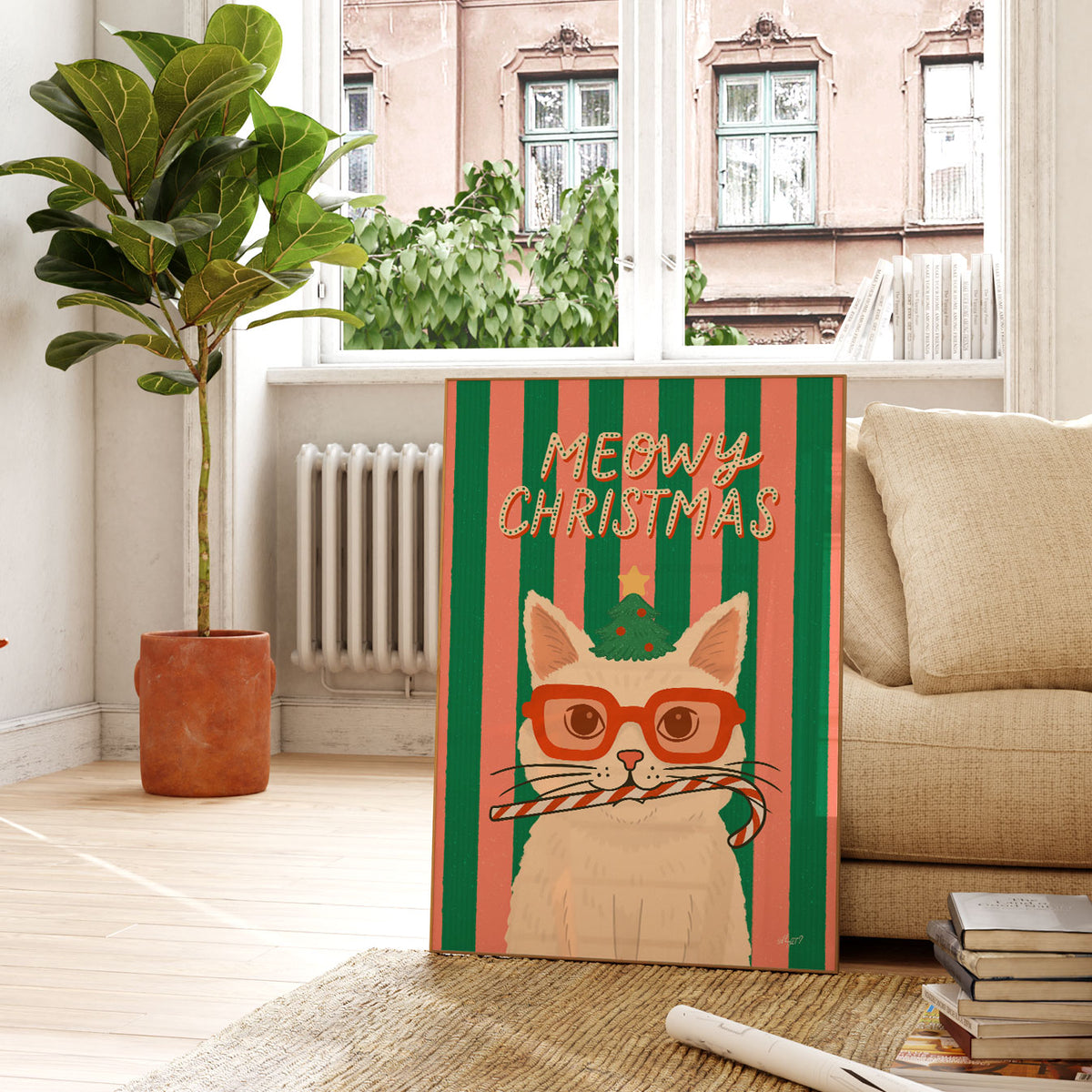 Meowy Christmas Poster