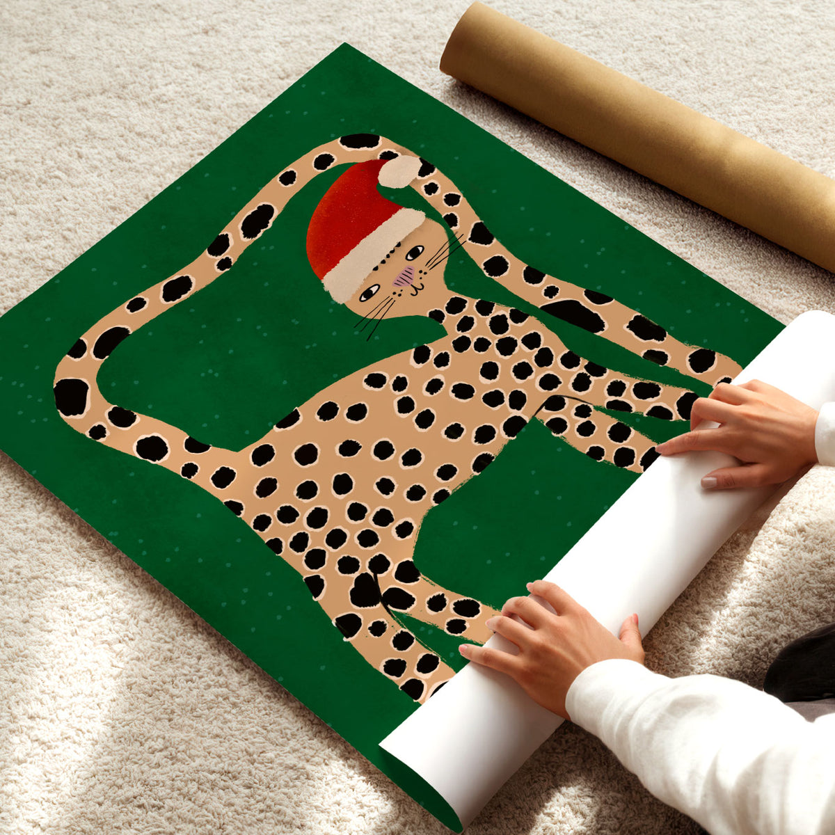Christmas Leopard Poster