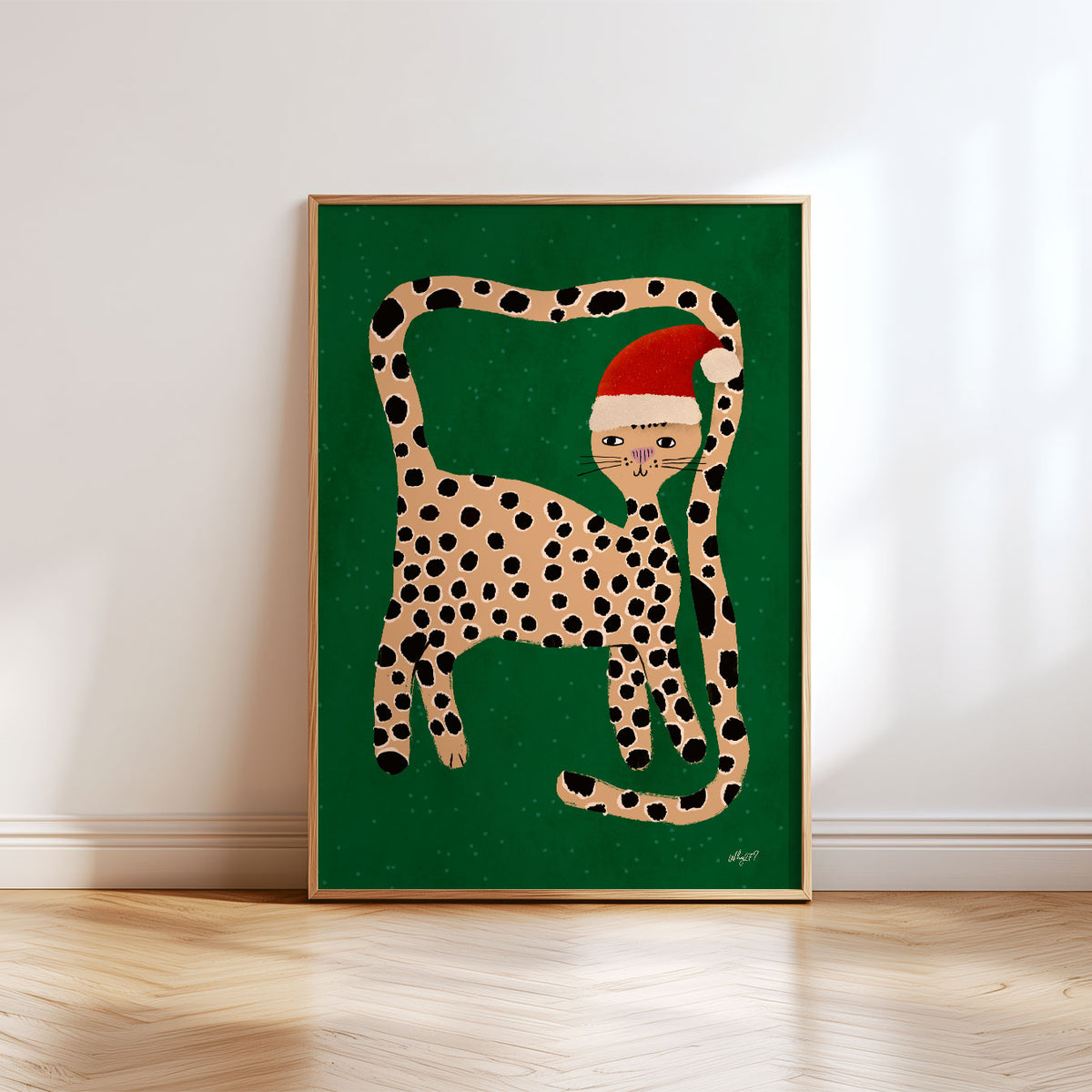 Christmas Leopard Poster