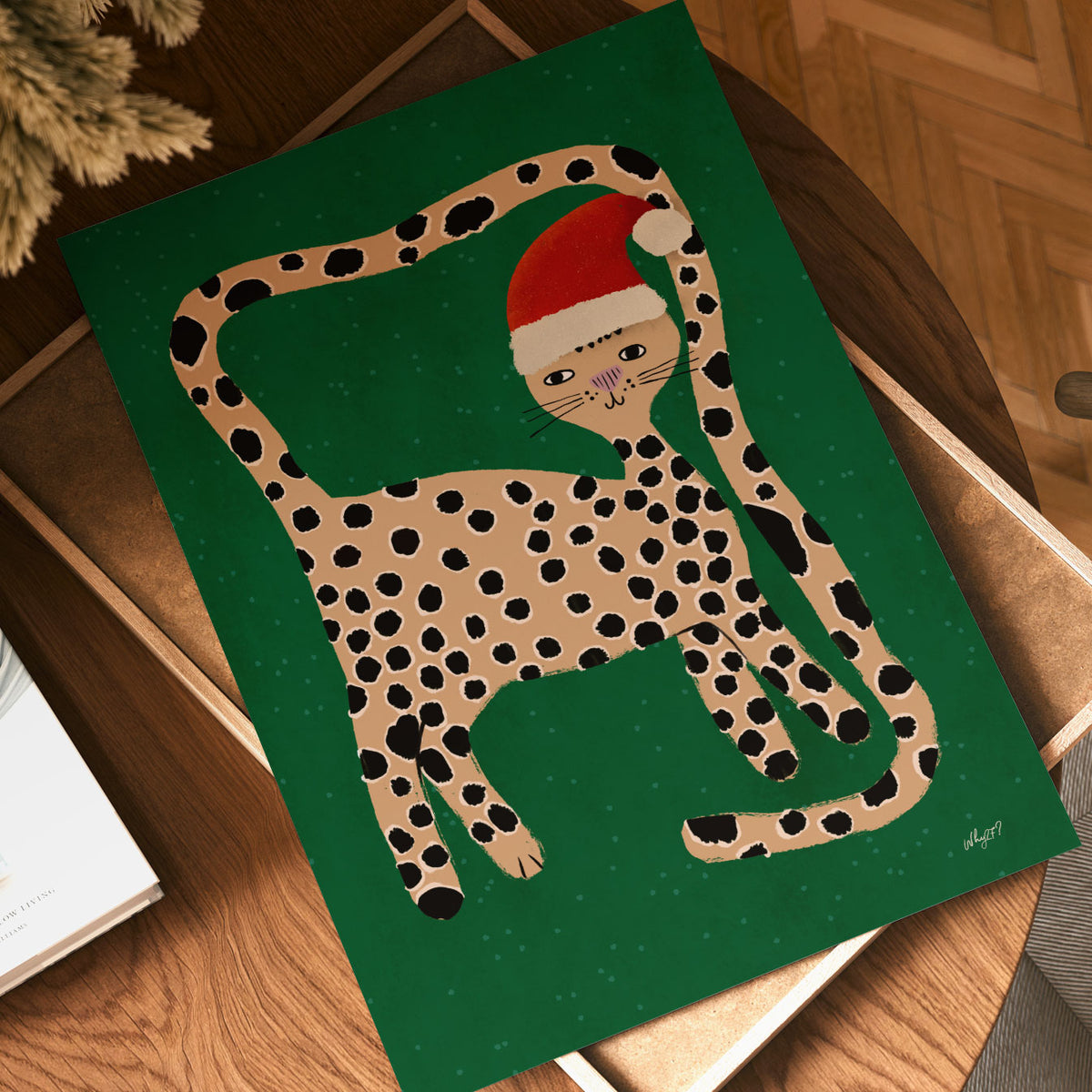 Christmas Leopard Poster
