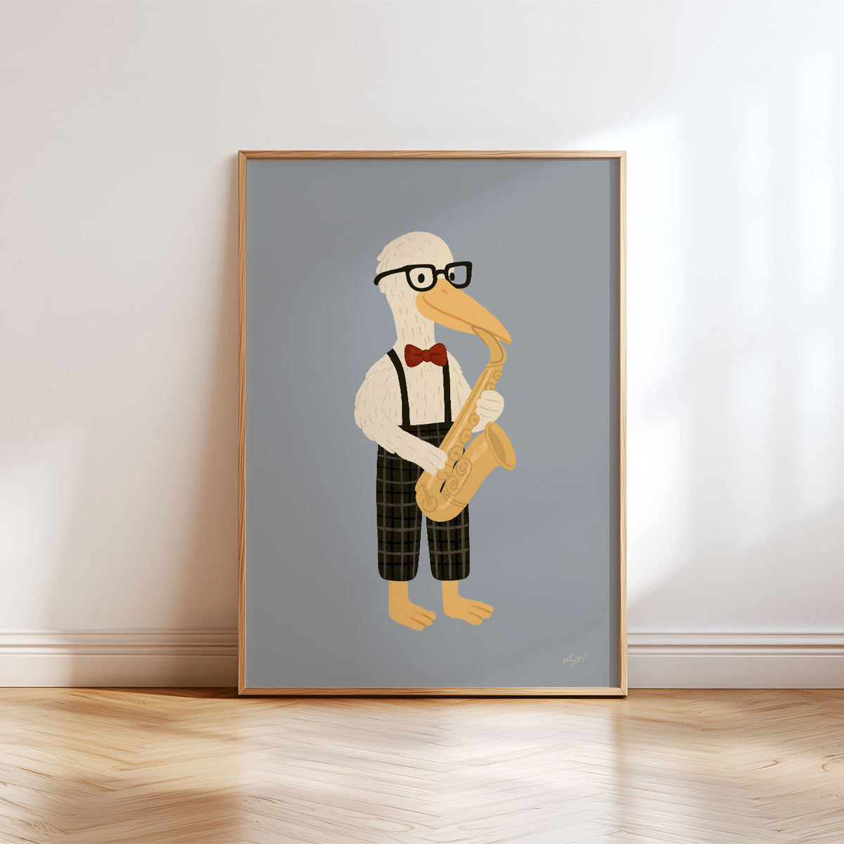 Saxophone Pelican Poster