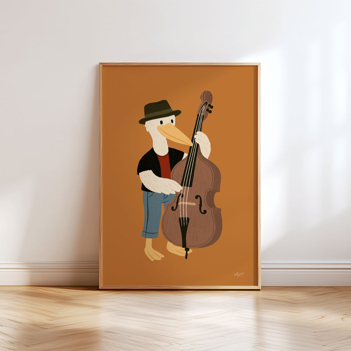 Double Bass Pelican Poster