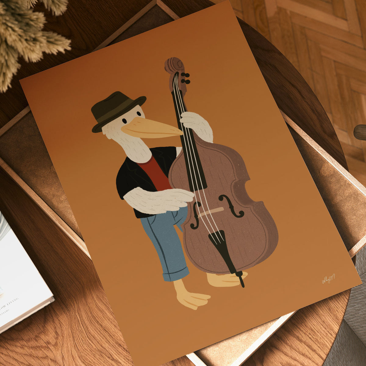 Double Bass Pelican Poster