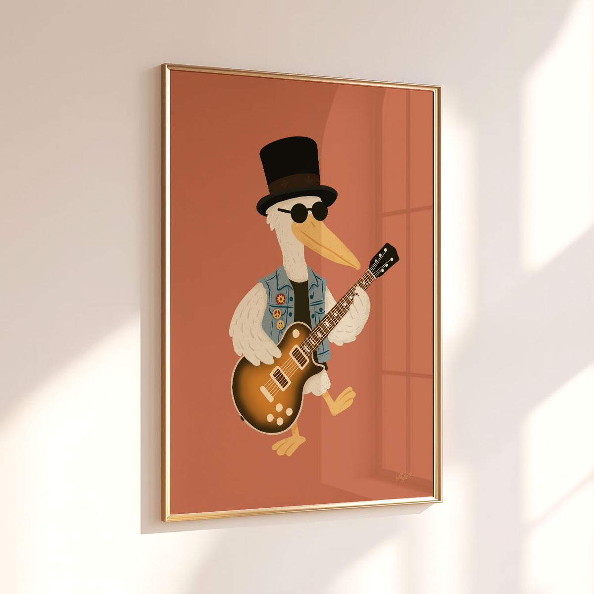 Top Hat Pelican Poster