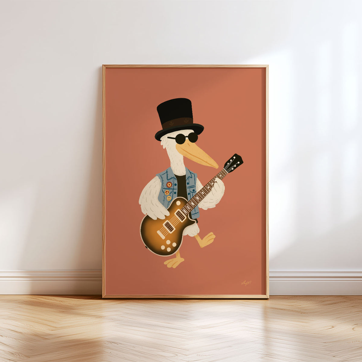 Top Hat Pelican Poster