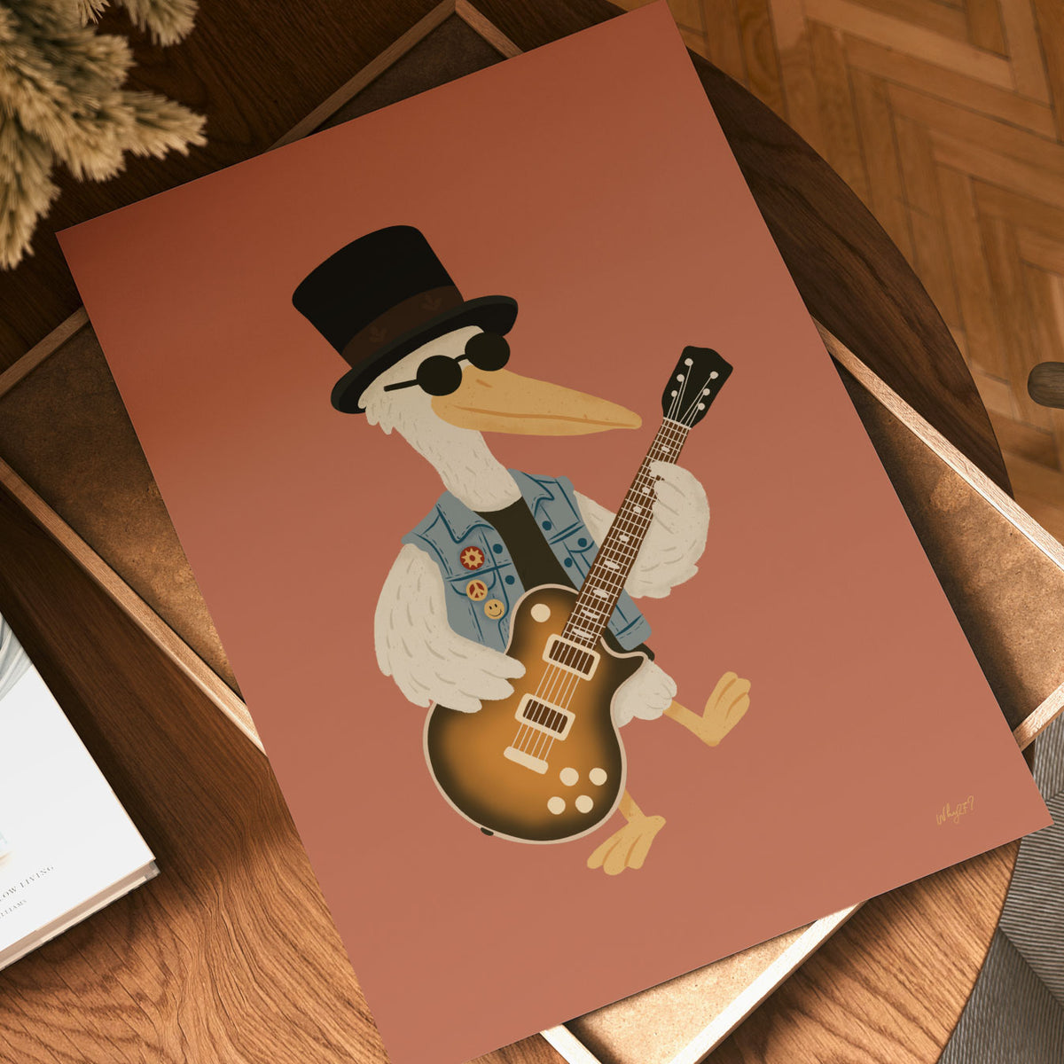 Top Hat Pelican Poster
