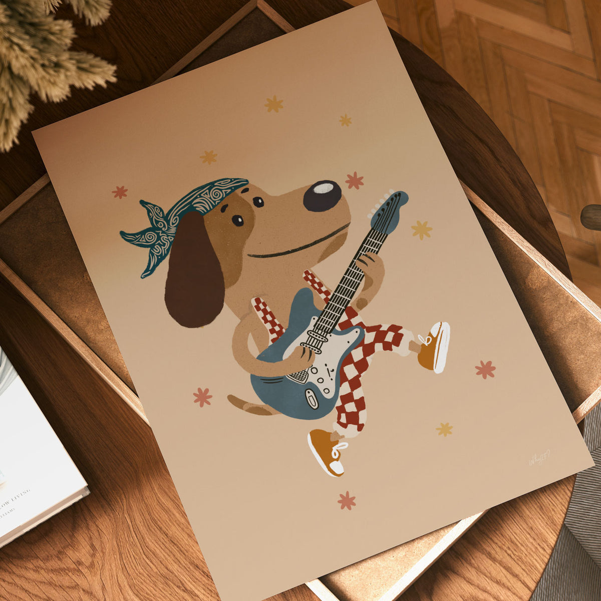 Rocker Dog Bandana Poster