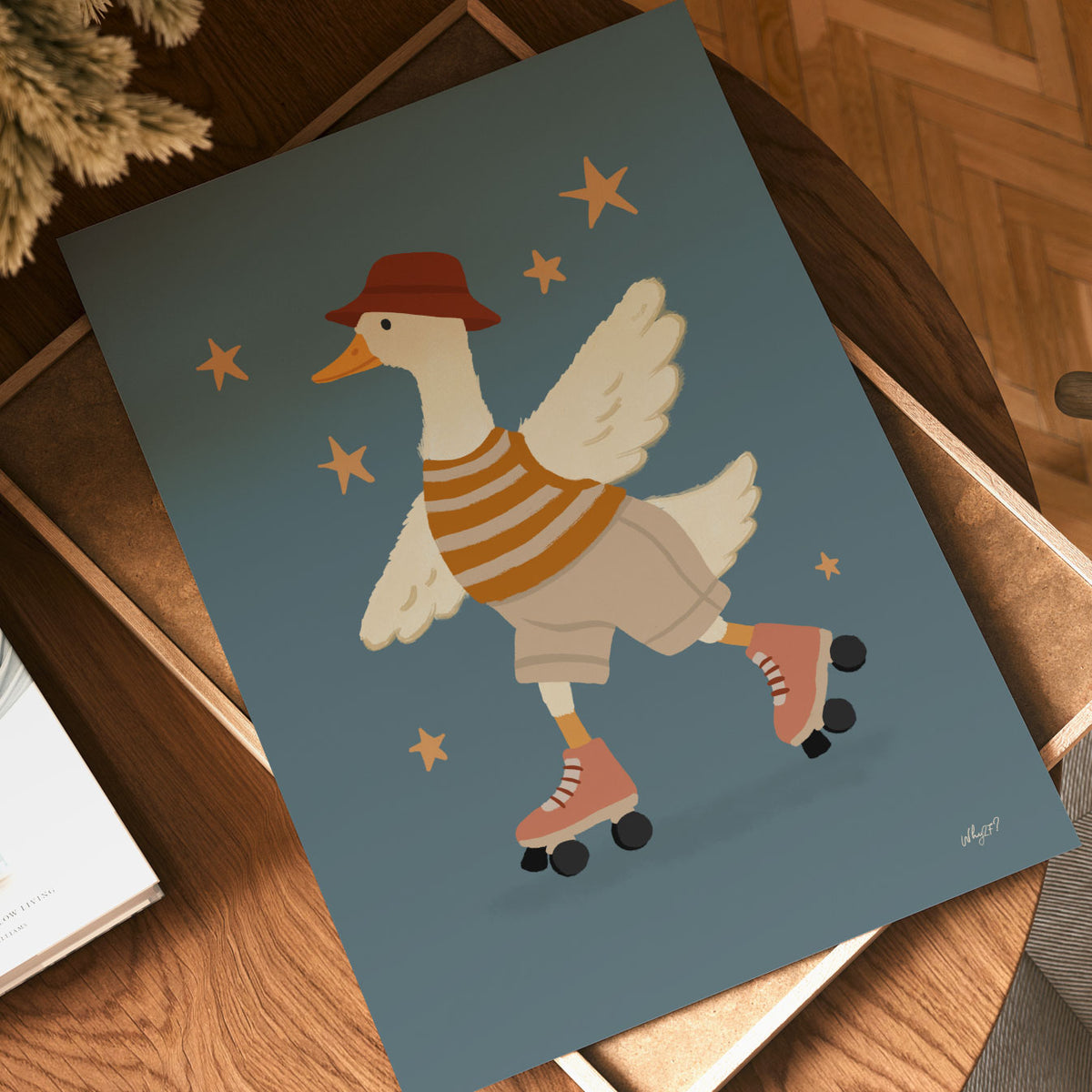Roller Skating Goose Star Poster