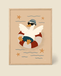 Poster Gans mit Stern-Rettungsring