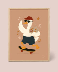 Poster Skate-Gans mit Radio und Stern