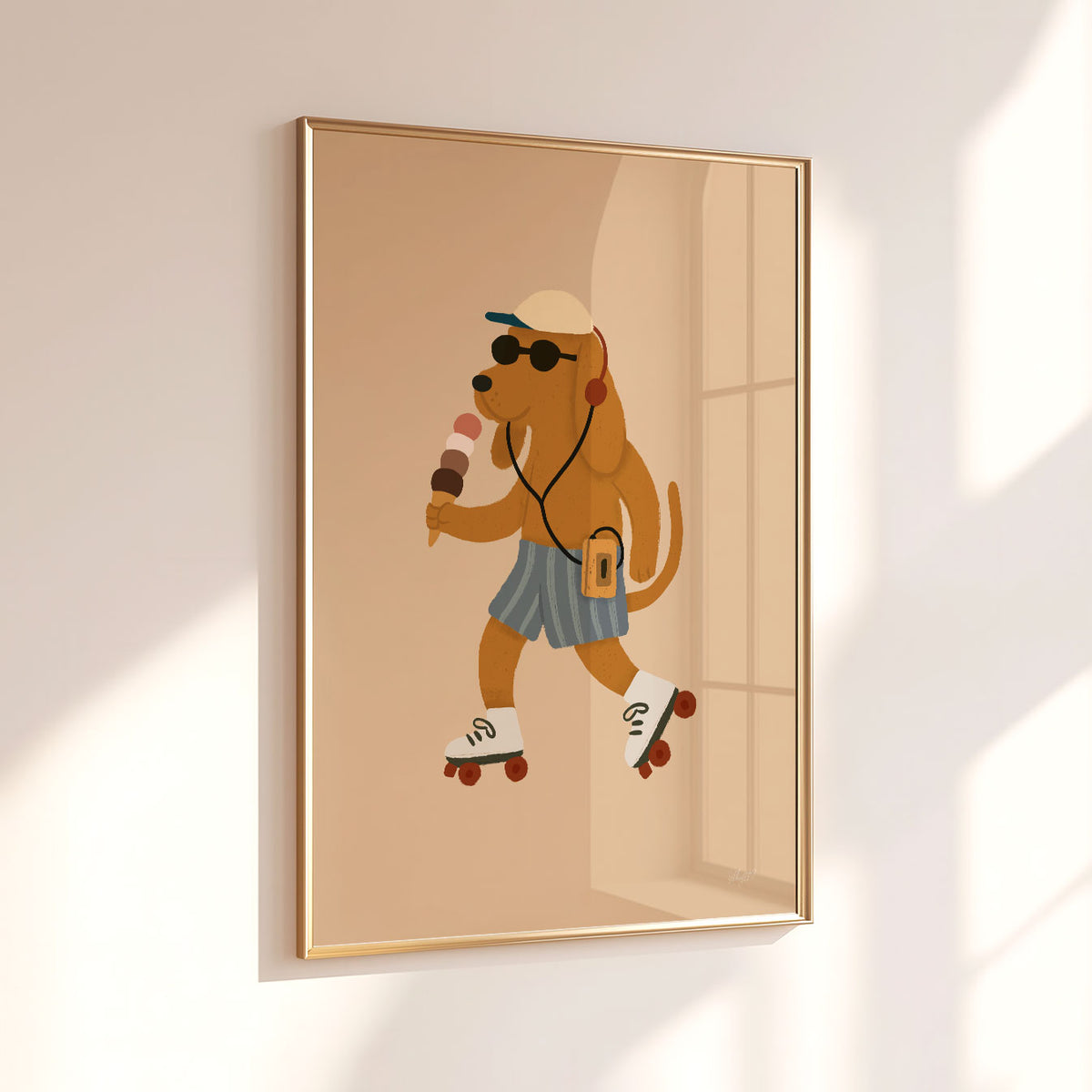 Skating Dog Star Poster