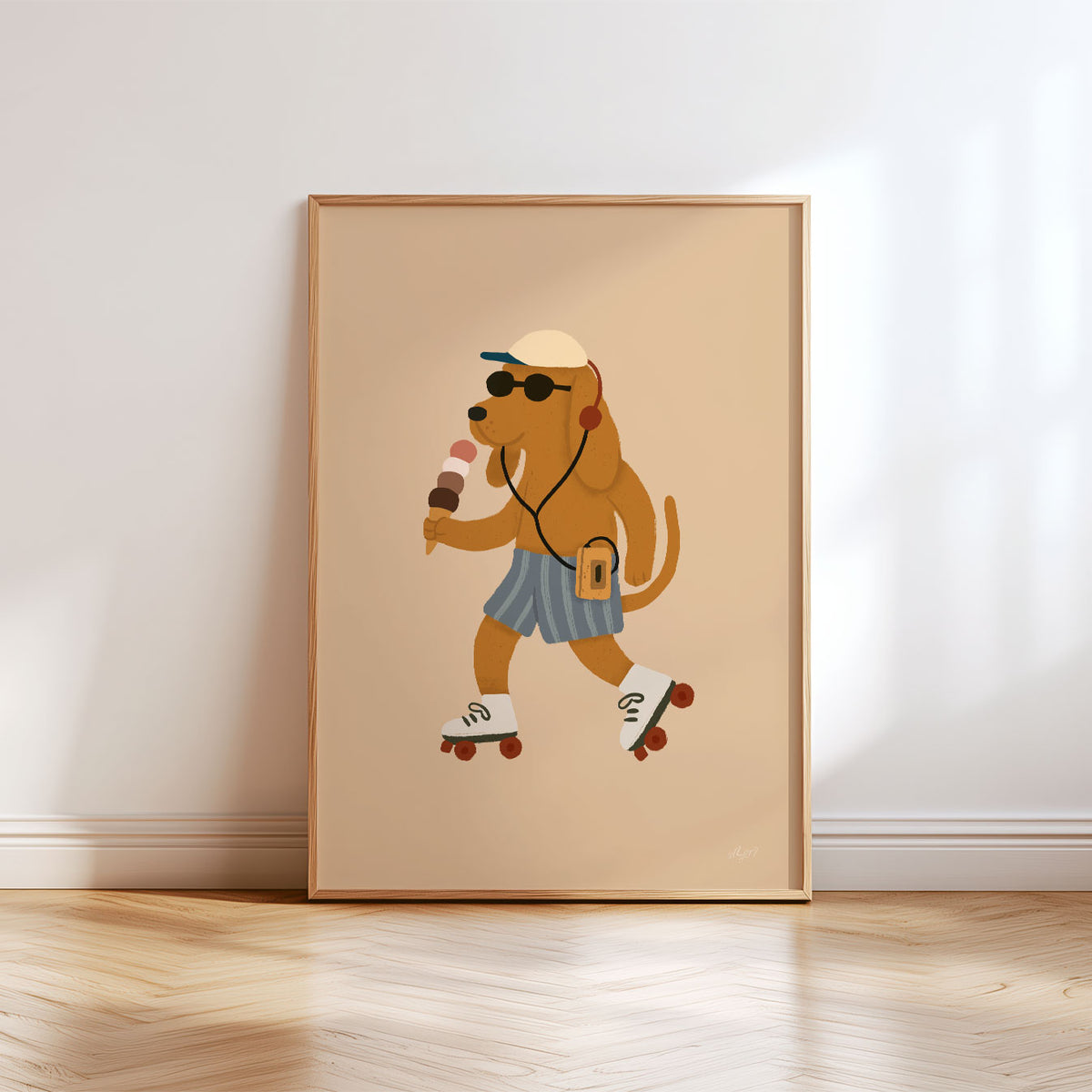 Skating Dog Star Poster