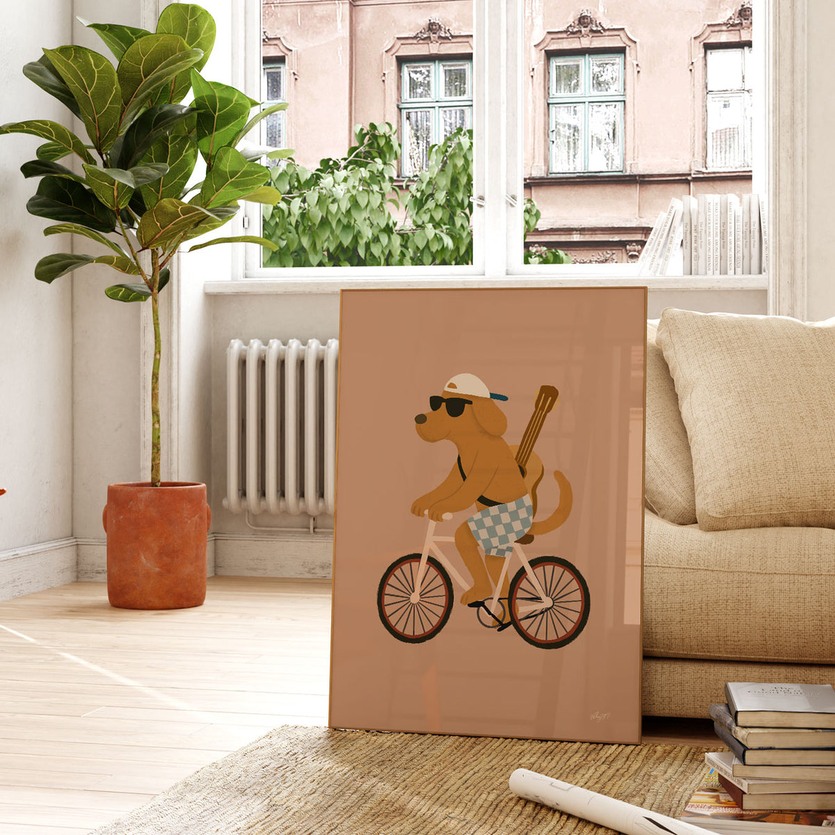Bike Dog Star Poster