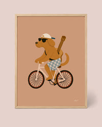 Lámina Bici, Perro y Estrella