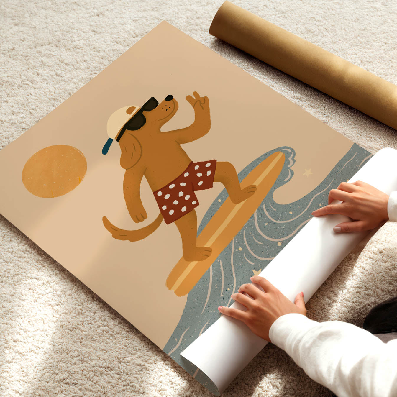 Hundeposter „Wave Rider“