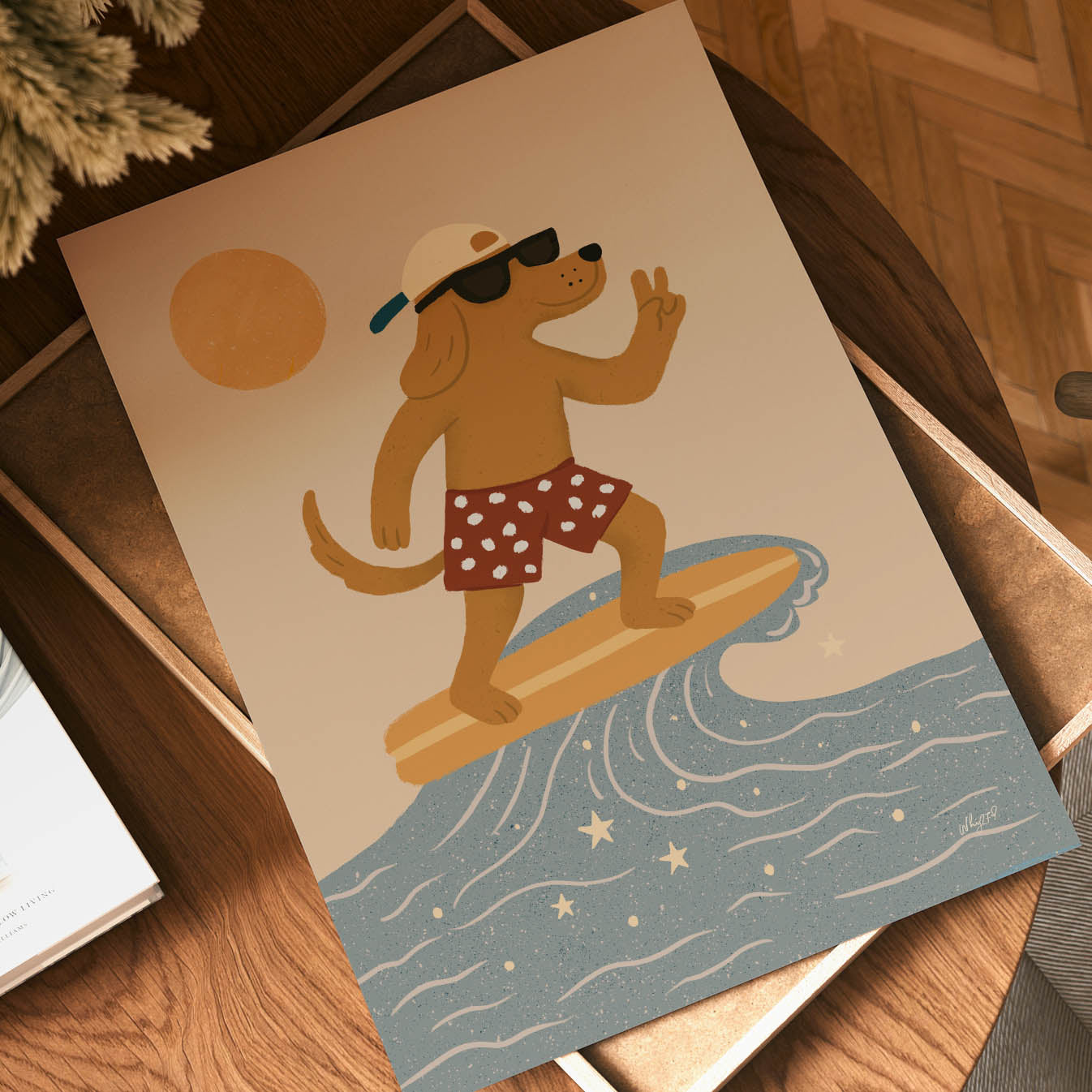Wave Rider Dog Poster