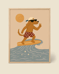 Wellenreiter-Hund Poster