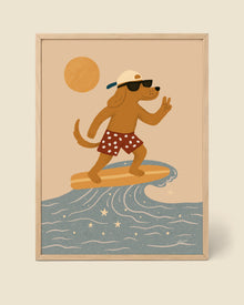 Wellenreiter-Hund Poster
