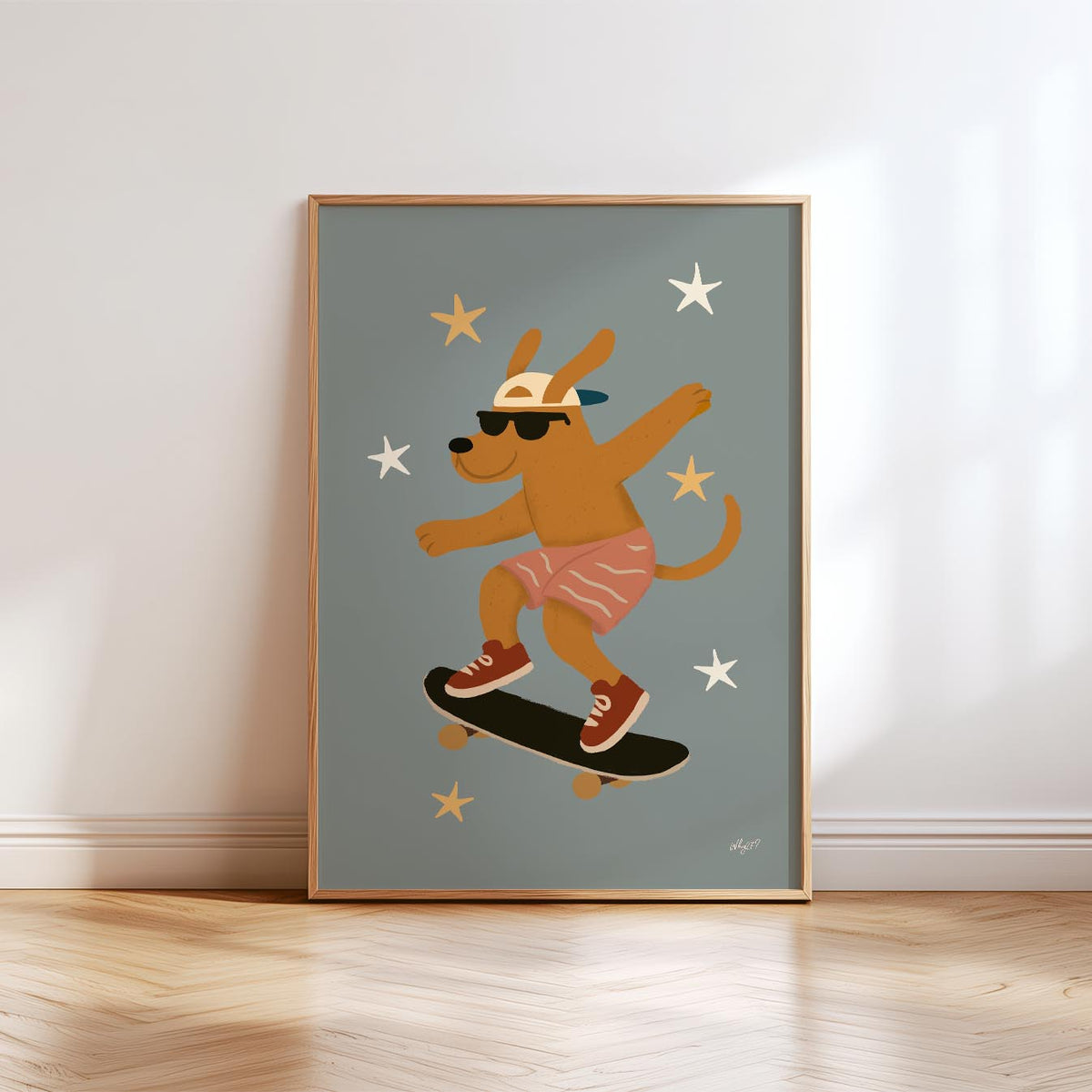 Skate Tricks Dog Poster