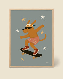 Poster Chien Skateur