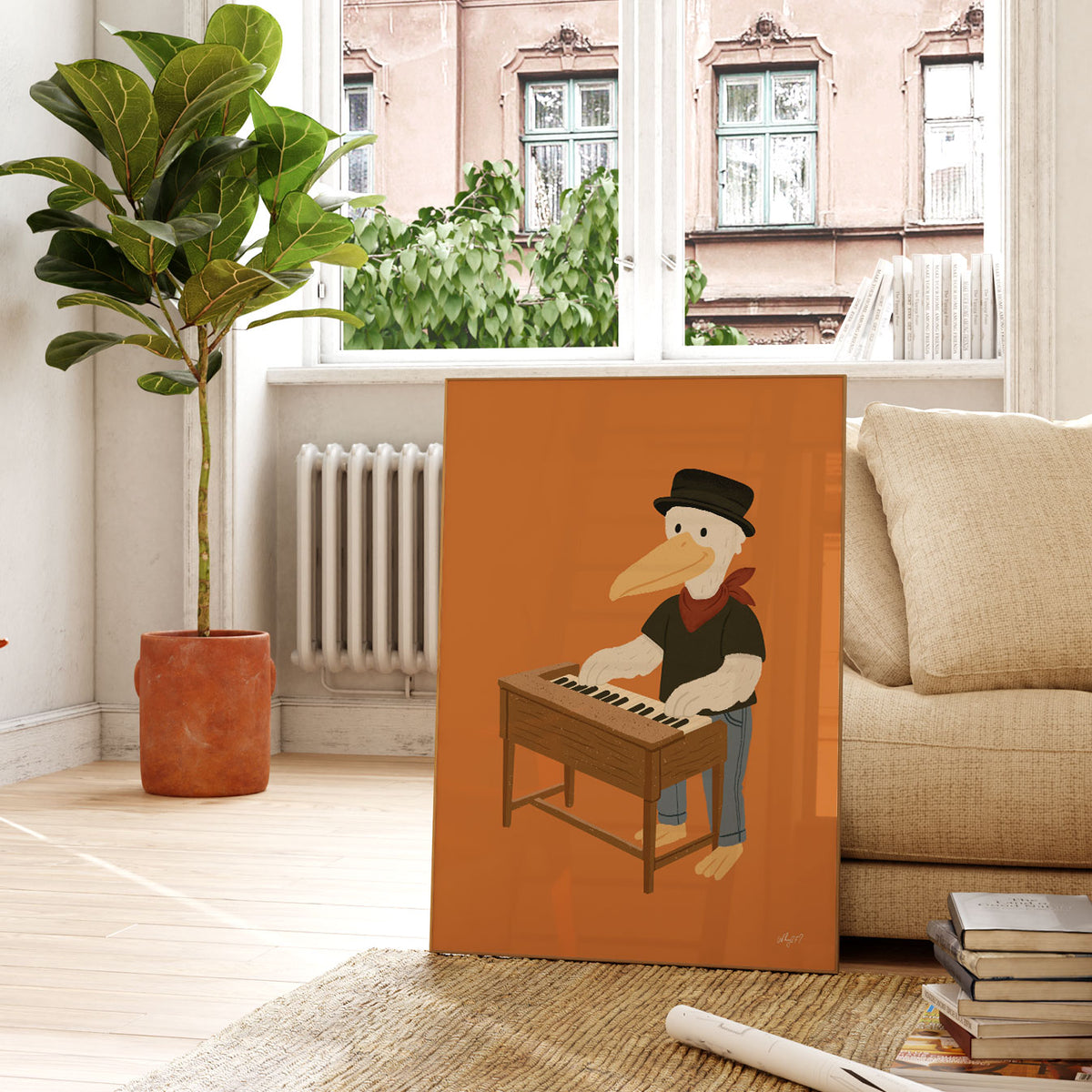 Pianist Pelican Poster