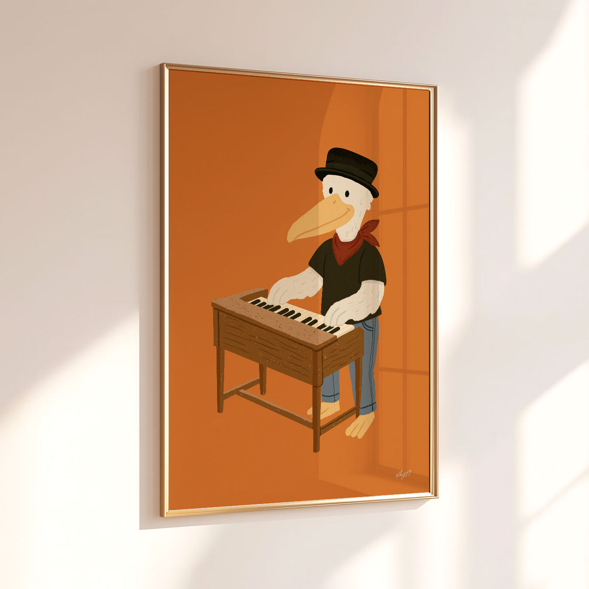 Pianist Pelican Poster