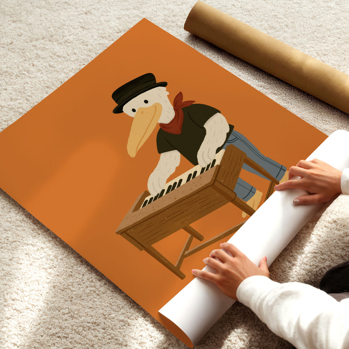 Pianist Pelican Poster