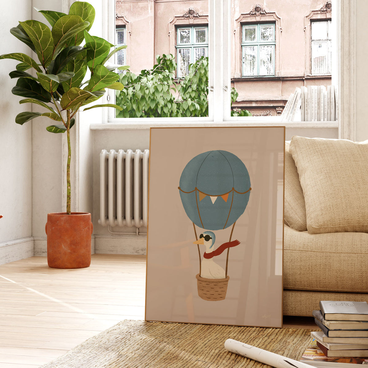 Goose Hot Air Balloon Poster
