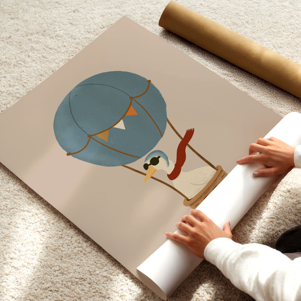Goose Hot Air Balloon Poster