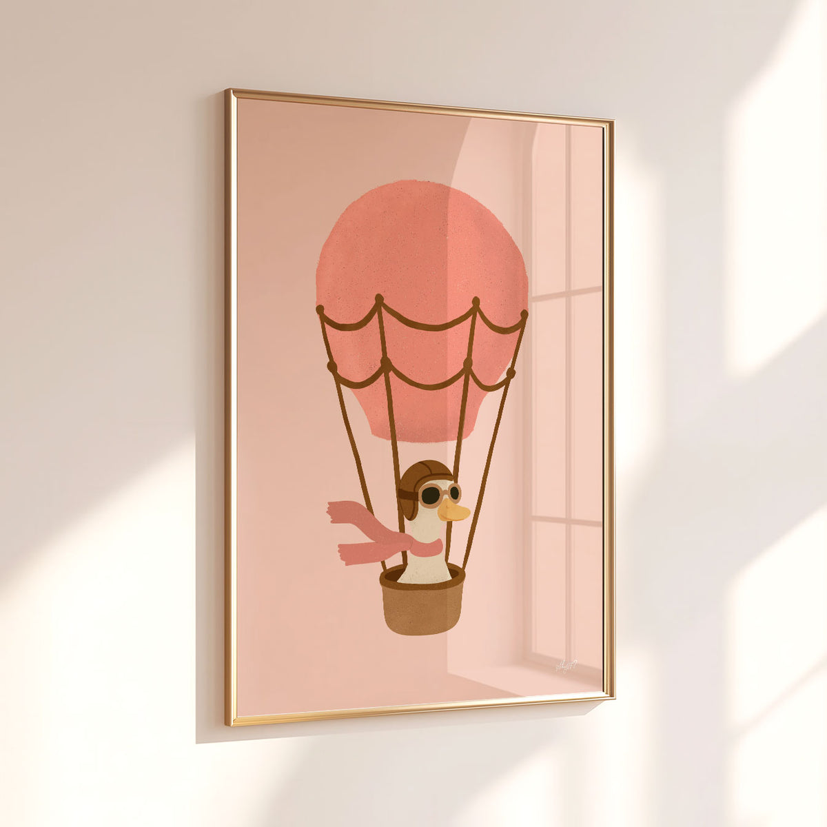 Goose Balloon Pink Poster