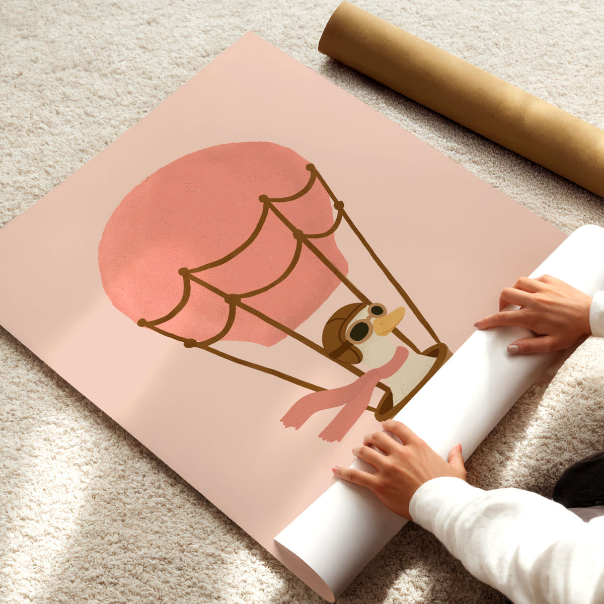 Goose Balloon Pink Poster