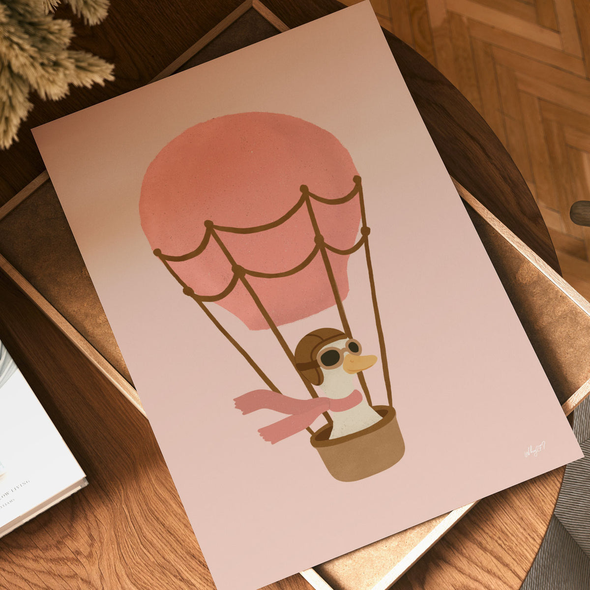 Goose Balloon Pink Poster