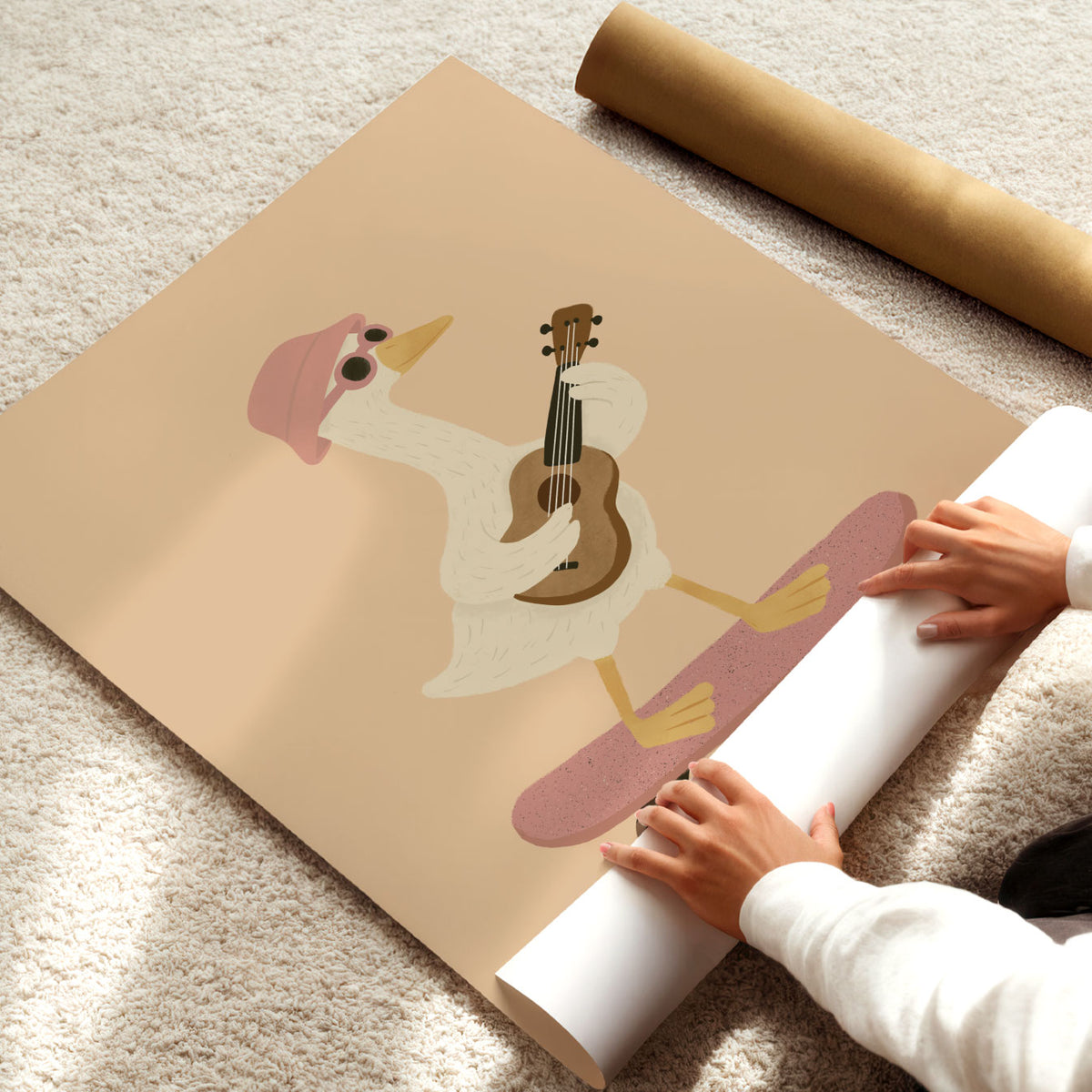Guitar Skate Goose Poster