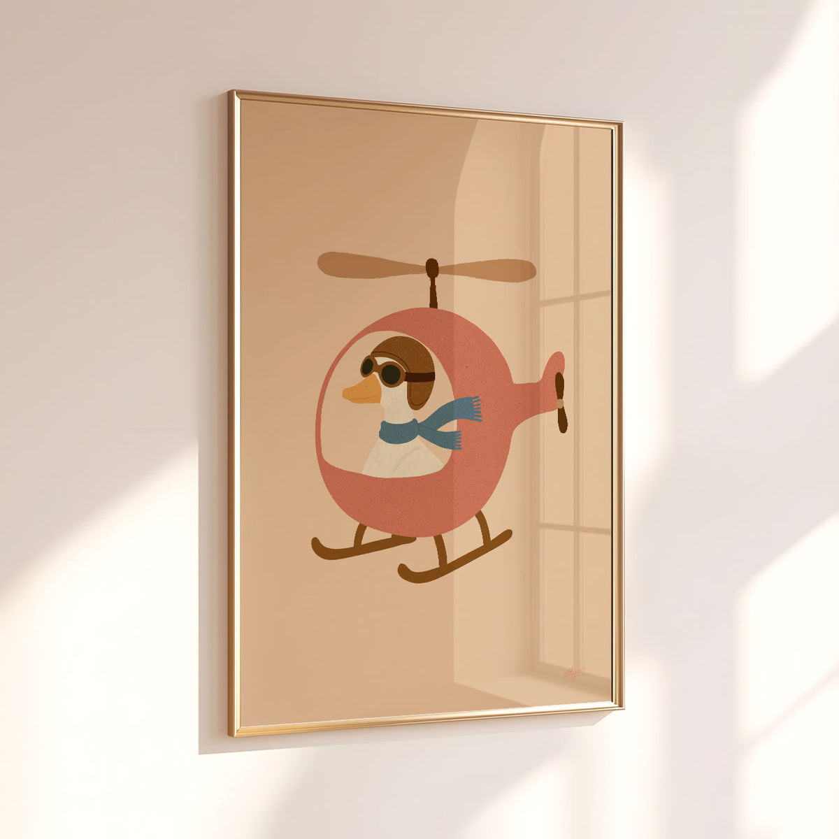 Goose Helicopter Pink Poster