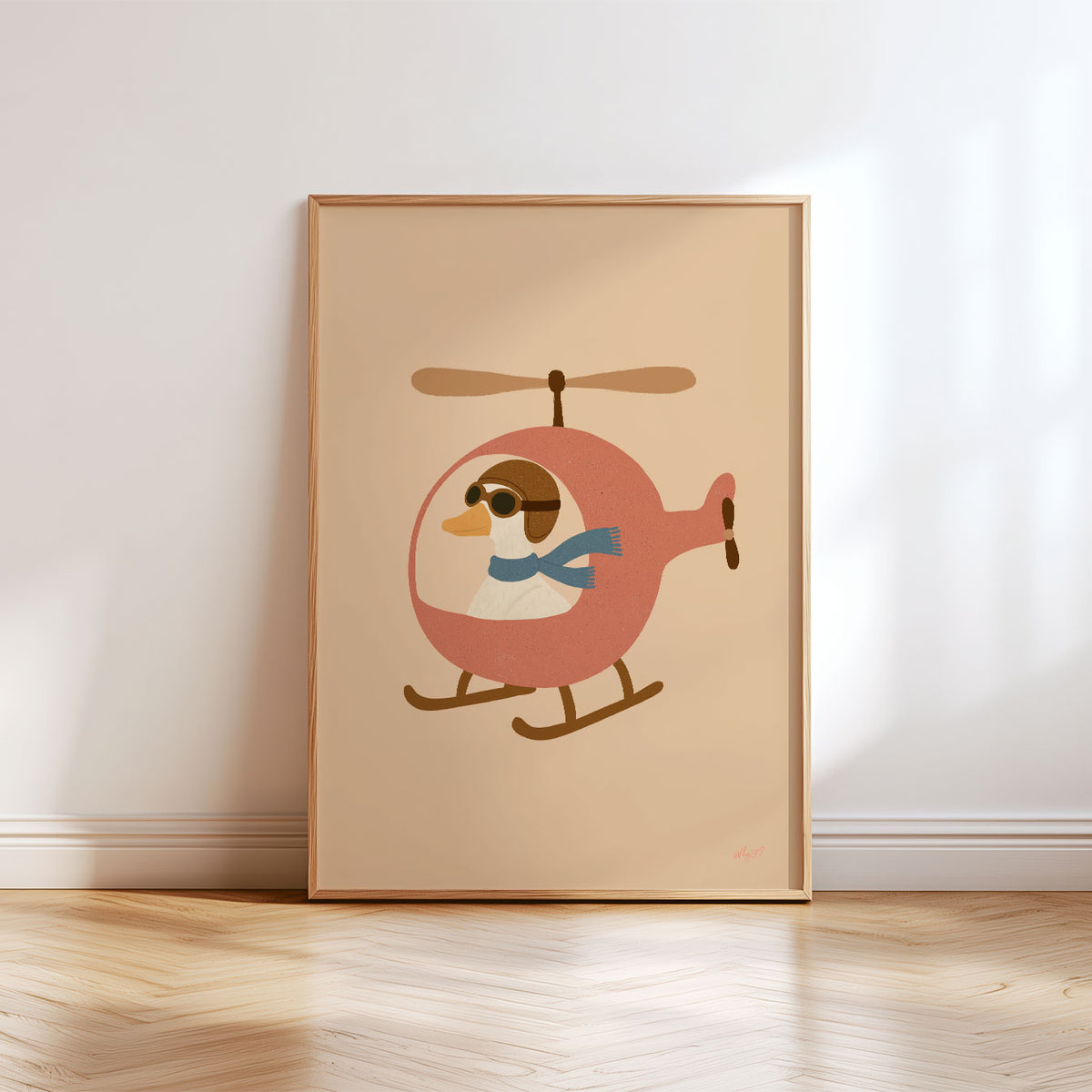 Goose Helicopter Pink Poster