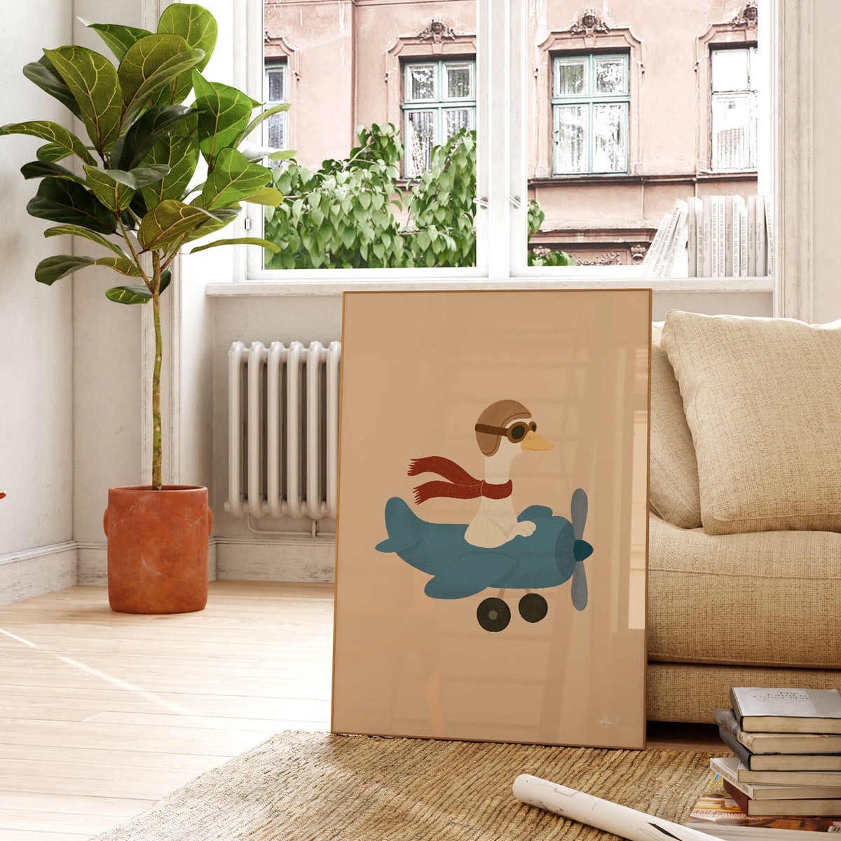 Goose In A Plane Poster