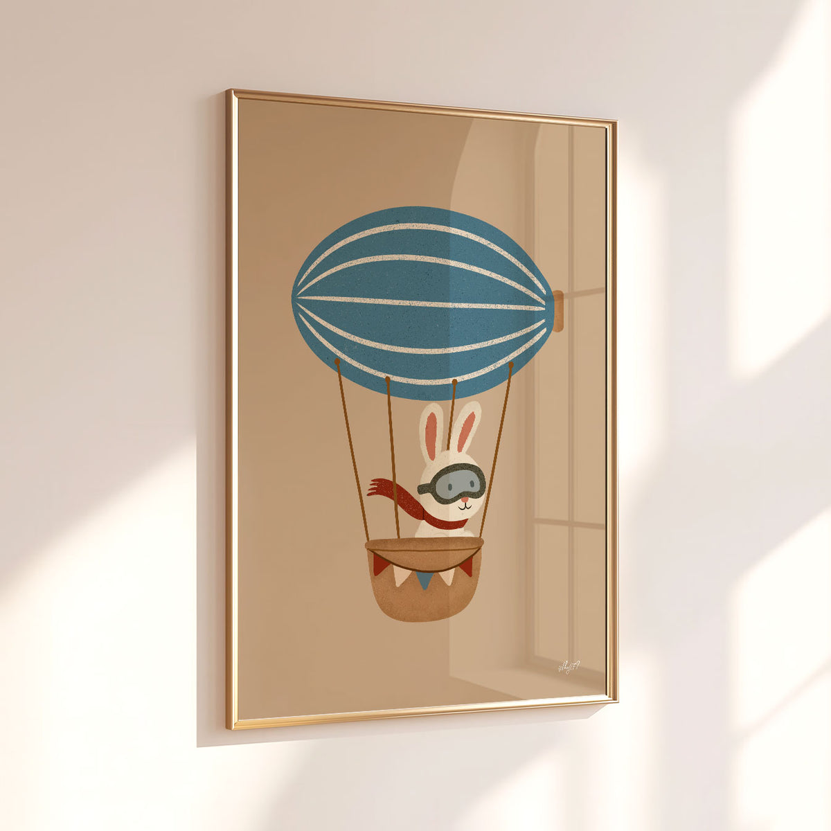 Rabbit Balloon Poster