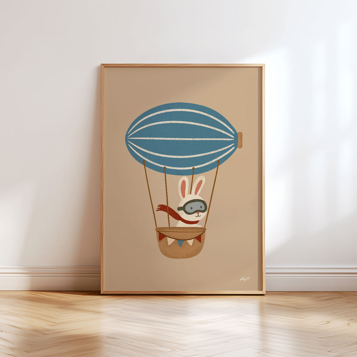 Rabbit Balloon Poster