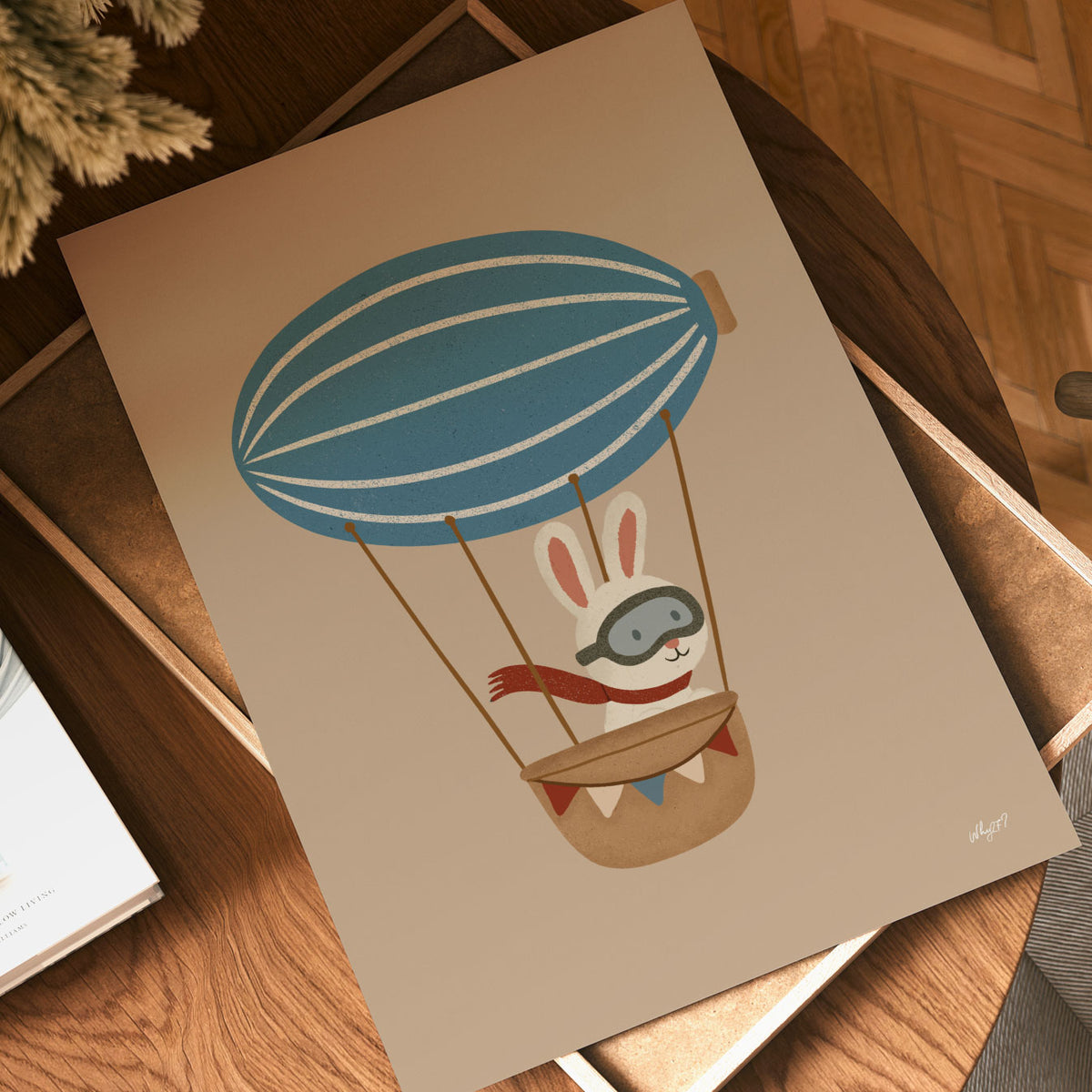 Rabbit Balloon Poster