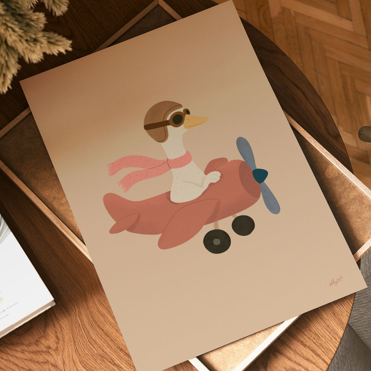 Goose Plane Pink Poster