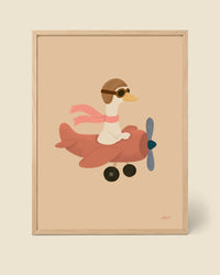 Poster Fliegende Gans Rosa